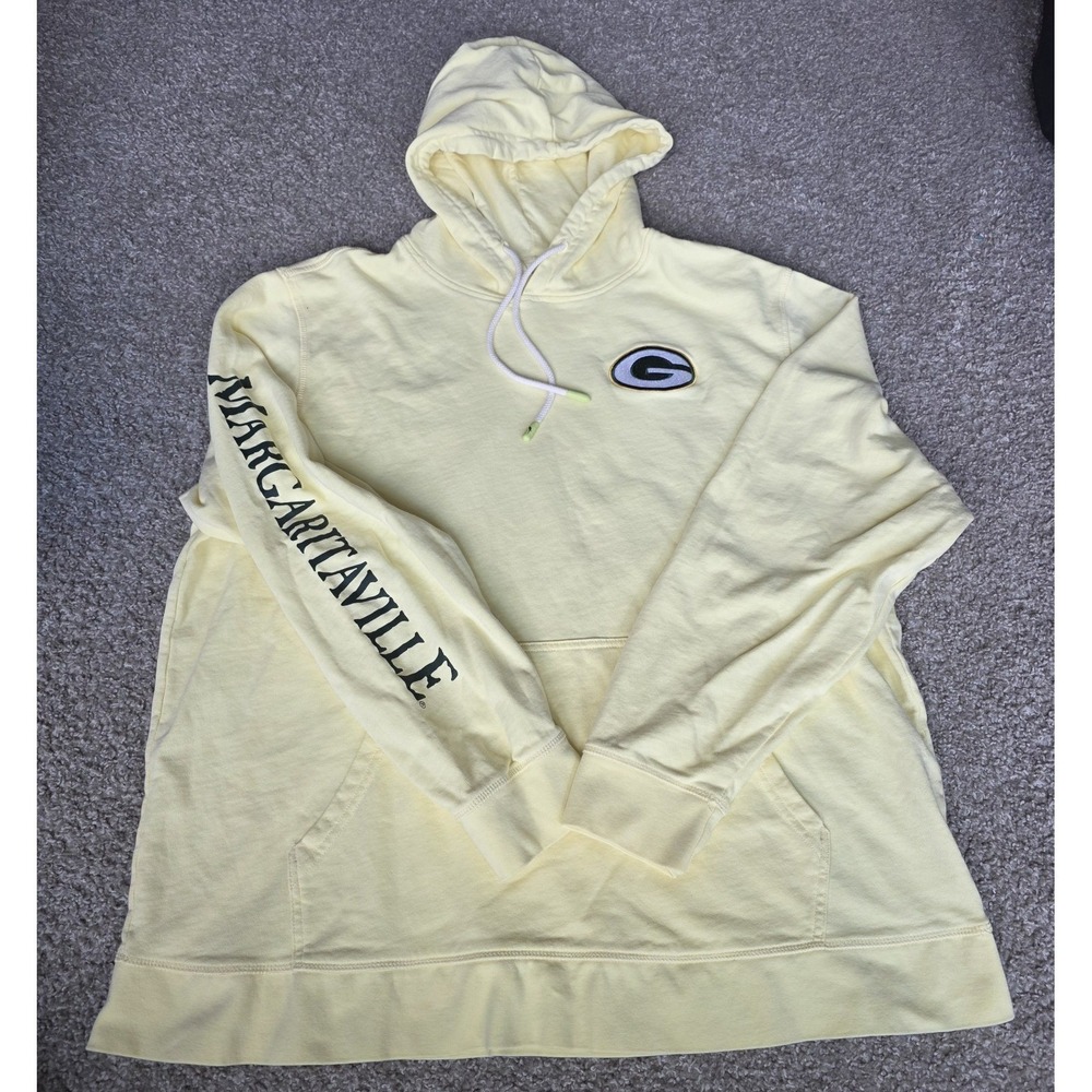 2XL Light Yellow Margaritaville Green Bay Packers Hooded Sweatshirt